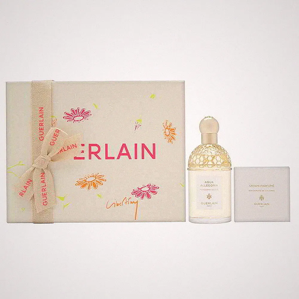 Aqua Allegoria Mandarine Basilic by Guerlain 2 PC Set 4.2 oz EDT Spray + Soap