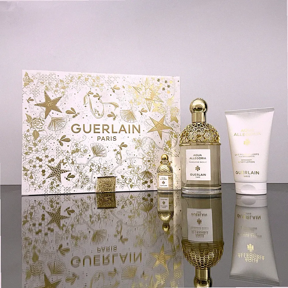 Guerlain Aqua Allegoria MANDARINE BASILIC 3pc SET 4.2oz +2.5 B/L +0.25oz (MINI)