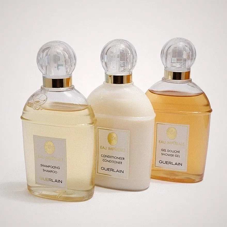 GUERLAIN EAU IMPERIALE LUXURY TRAVEL SET CONDITIONER SHAMPOO SHOWER GEL