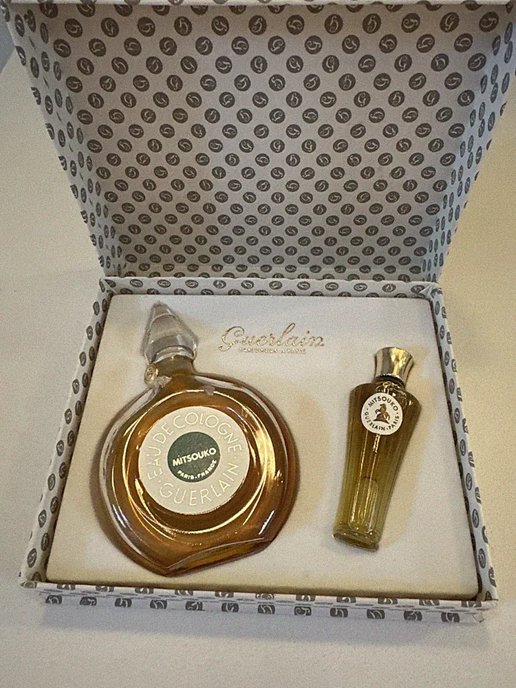 Guerlain Mitsouko perfume parfum+ eau de cologne Montre set MIB sealed 60's