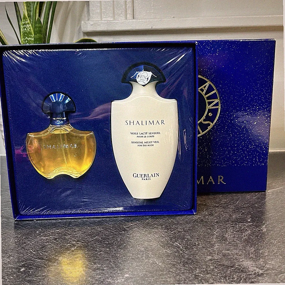 Guerlain SHALIMAR Gift Set 1.7 oz EDT Perfume Spray & 6.8 oz Sensual Milky Veil