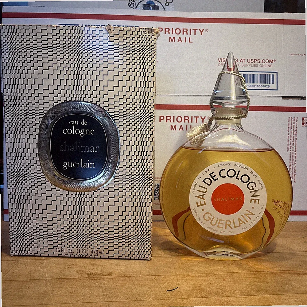Guerlain VINTAGE Shalimar XLARGE 16oz Sealed Eau de Cologne Perfume GlassStopper
