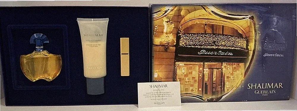 VINTAGE GUERLAIN SHALIMAR PERFUME MILKY VEIL & PURSE SPRAY GIFT SET RARE NOS